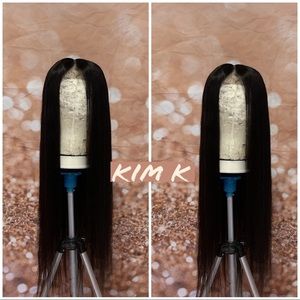 24” middle part lace closure wig w/ Brazilian hair